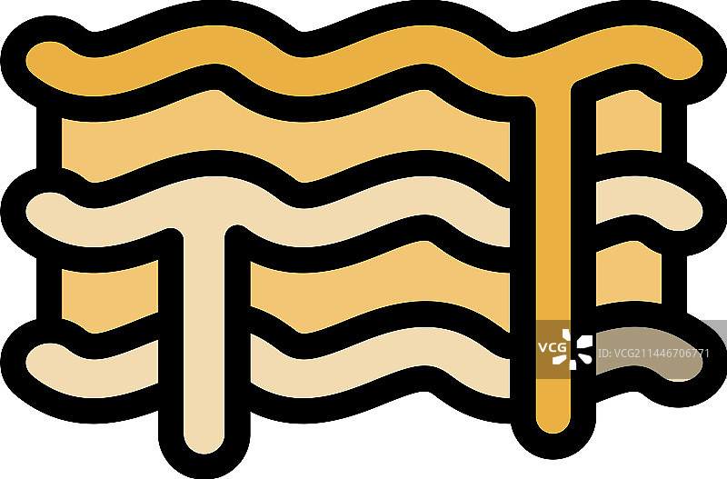 烤宽面条扁平图标图片素材