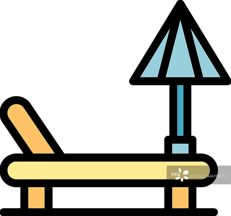 躺椅图标（扁平风格）图片素材