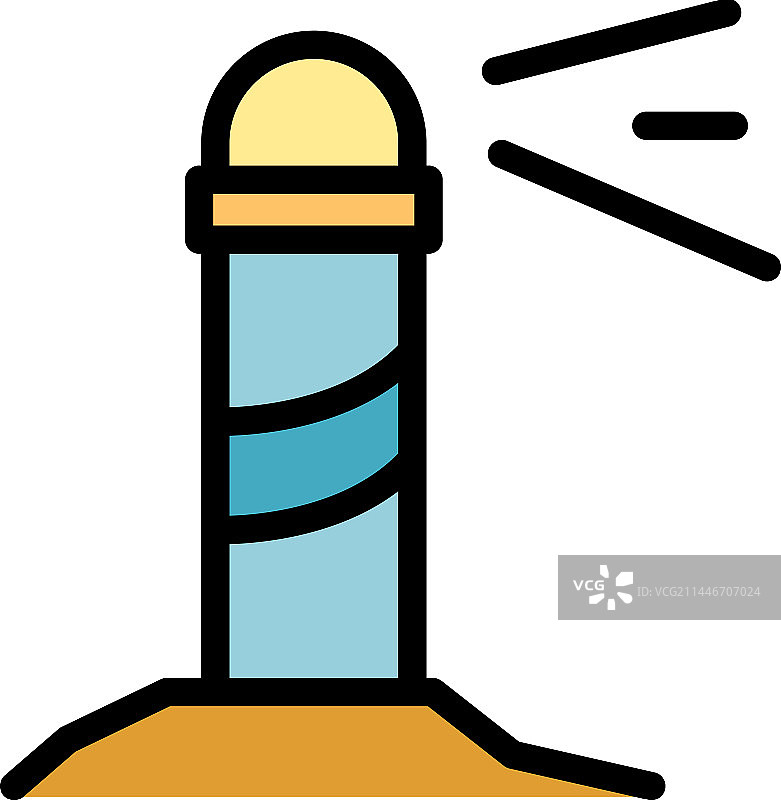 扁平风格的海洋灯塔图标图片素材