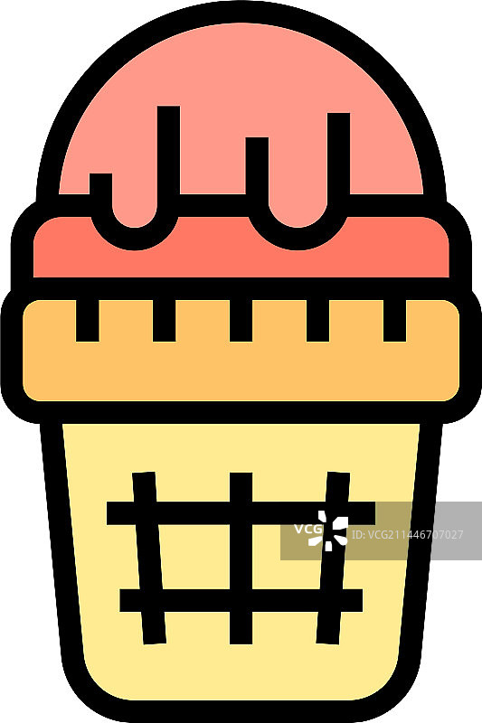 冰淇淋碗扁平图标图片素材