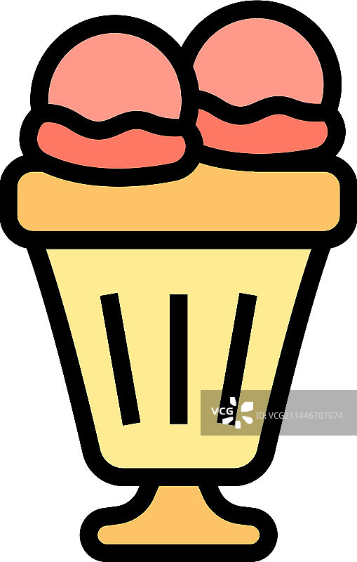 冰淇淋圣代图标扁平设计图片素材