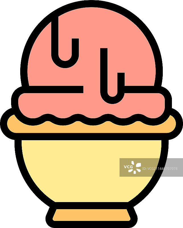 意式冰淇淋甜点扁平图标图片素材