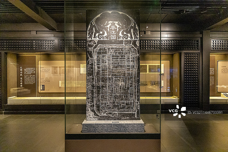 平江府图碑【复制，南宋，原碑在苏州文庙；平江府即今之苏州。南宋理宗绍定二年郡守李寿朋重整坊市后所刻】图片素材