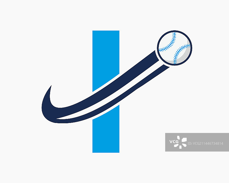 字母I棒球概念Logo图片素材