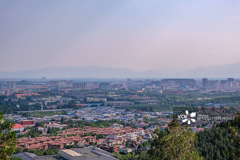 鸟瞰北京昌平城区图片素材