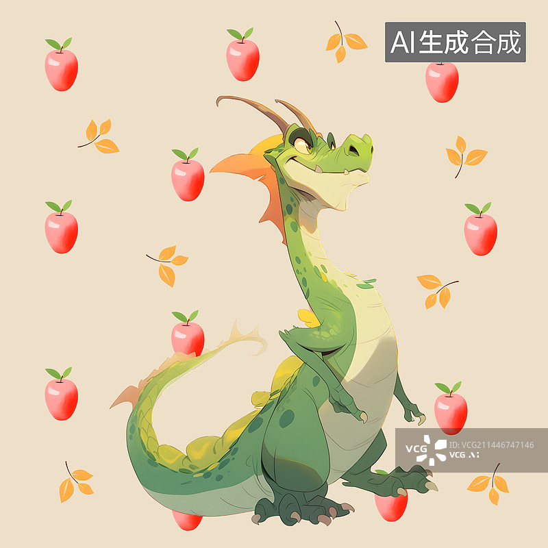 【AI数字艺术】2024龙年吉祥可爱风格台历日历插画图片素材