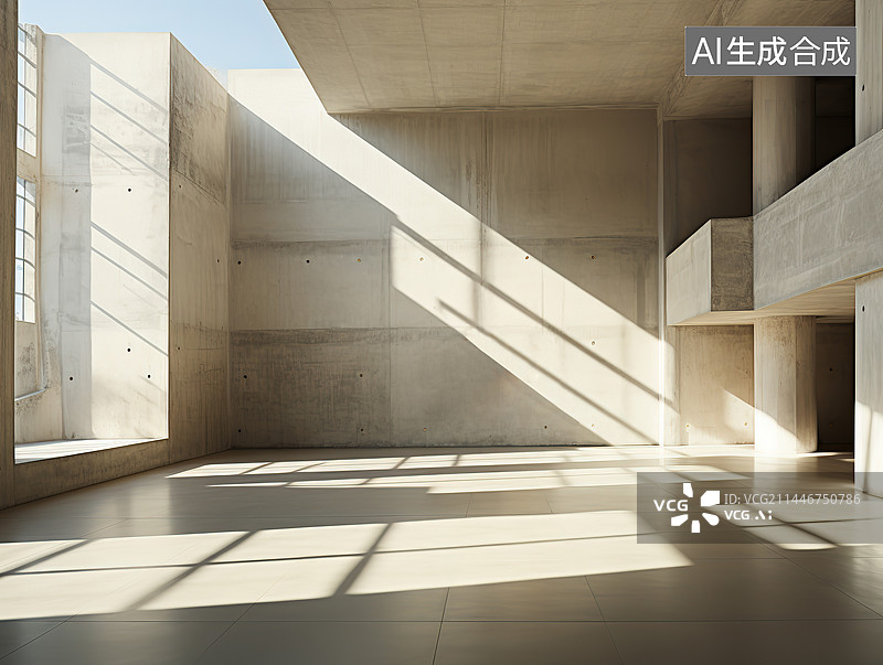【AI数字艺术】混凝土建筑空间图片素材
