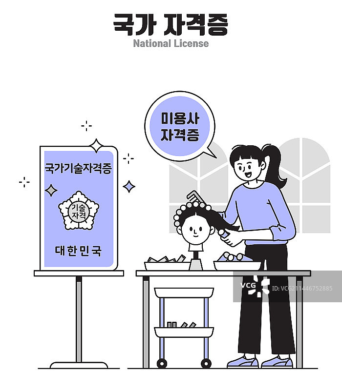 证书、青年、发型设计师、实践图片素材