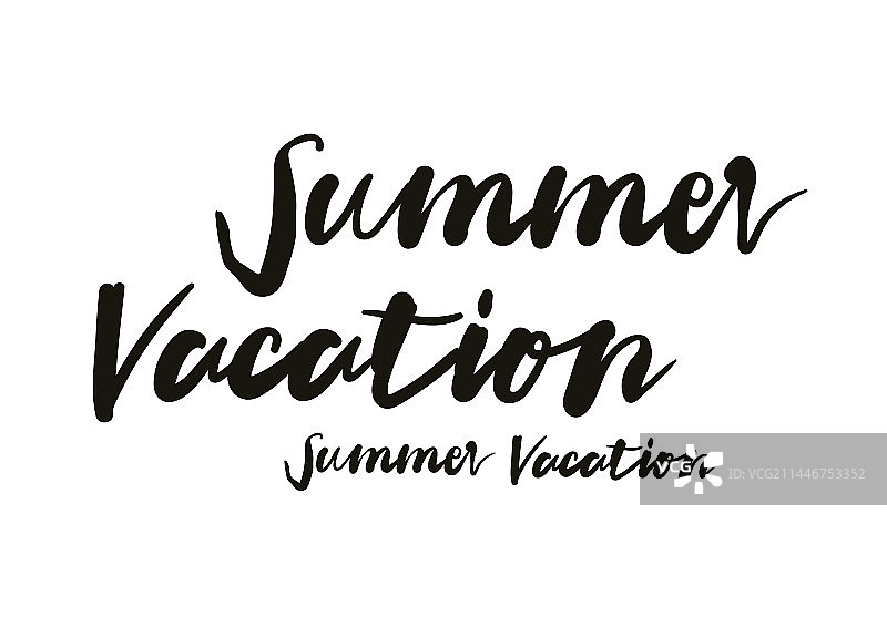 书法手写夏季假期图片素材