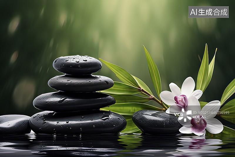 【AI数字艺术】热石按摩背景图片素材