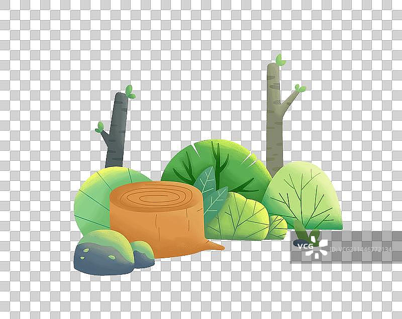 植物小场景插画元素图片素材