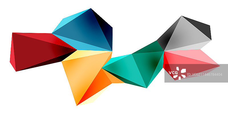 3d低多边形三角形设计元素图片素材