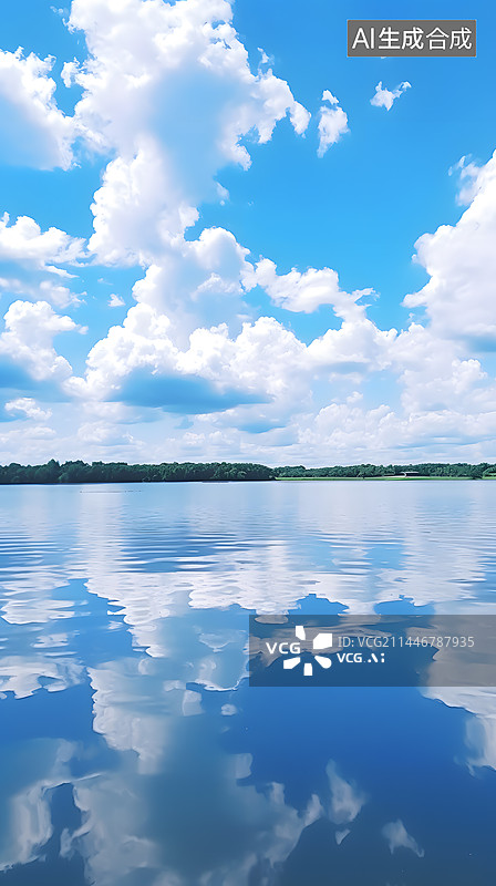 【AI数字艺术】实拍效果：干净的蓝天，有非常美丽的白云图片素材