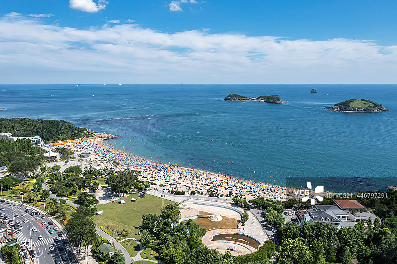 夏天的海滨城市图片素材