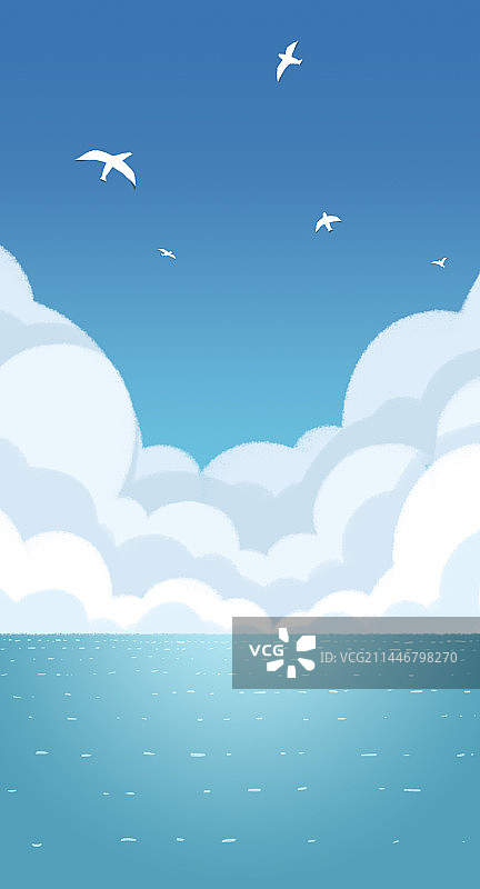 海上蓝天白云图片素材