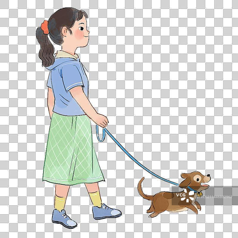 遛狗的女性图片素材