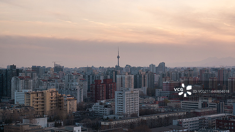 北京中央电视塔日落图片素材