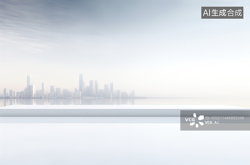 【AI数字艺术】天际线白昼晴天的写字楼建筑群图片素材