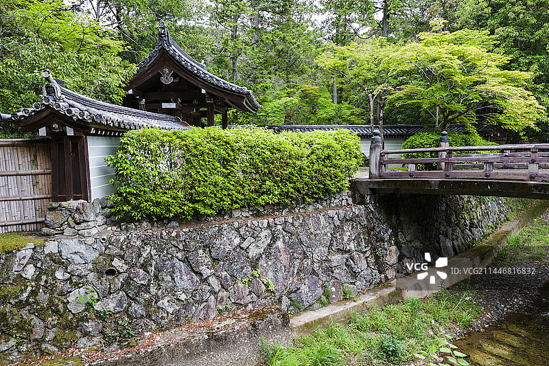 日本京都苔寺、西芳寺寺庙园林建筑风光图片素材