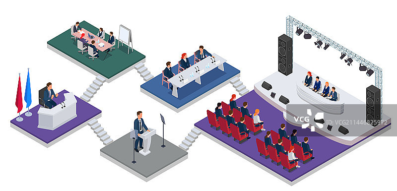 会议厅2.5D概念图片素材