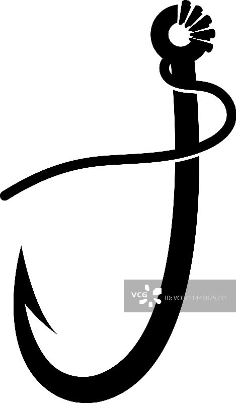 鱼钩和鱼设计模板图片素材