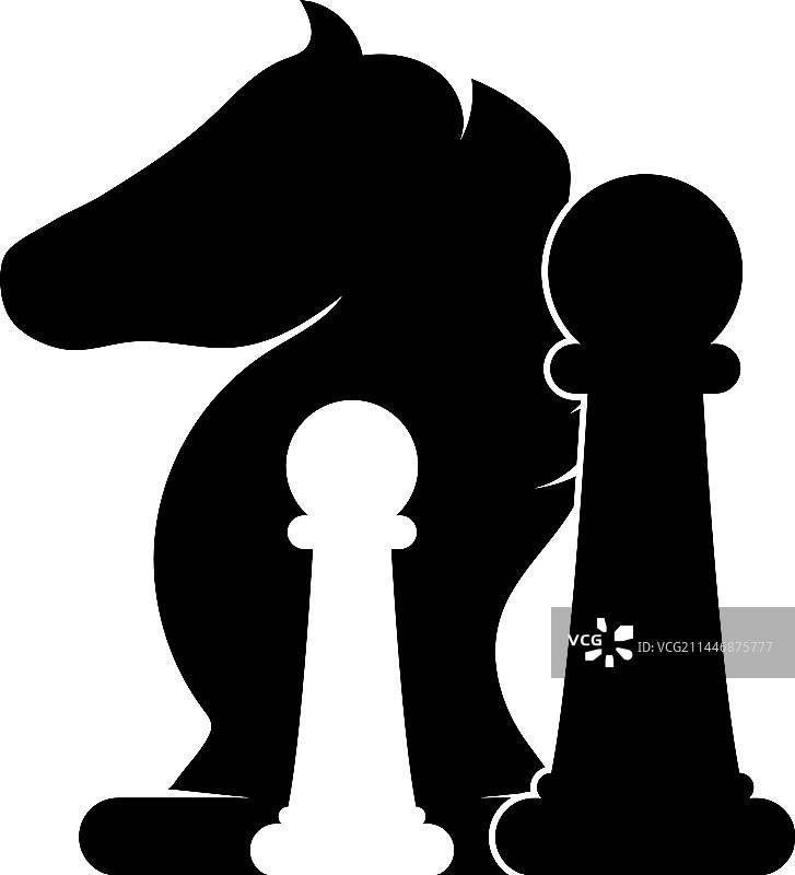 国际象棋棋子：国王、骑士、城堡和士兵图片素材