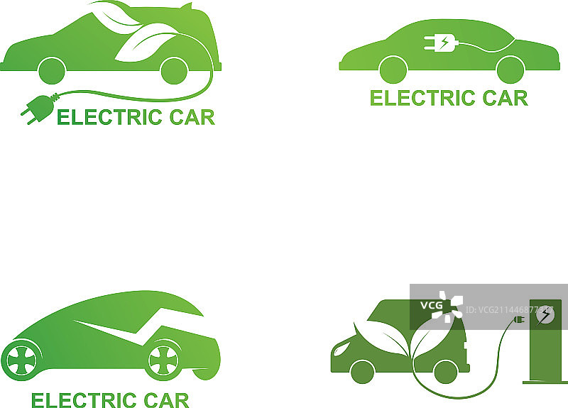 绿色电动汽车图片素材