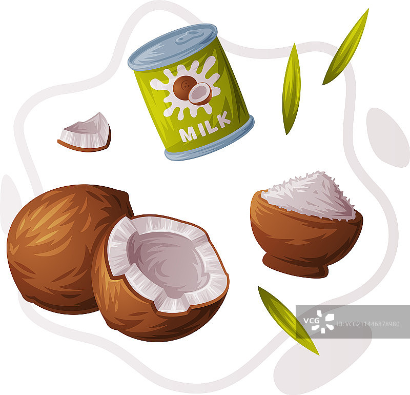 热带水果和有机食品椰子产品图片素材