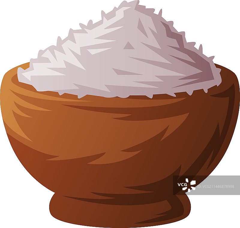 堆放在棕色碗里的椰子片图片素材