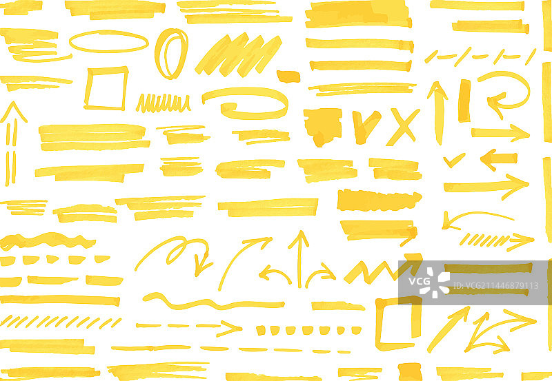 黄色荧光笔元素图片素材