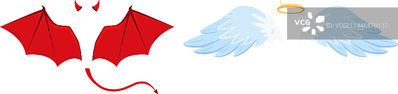 天使与恶魔翅膀图片素材