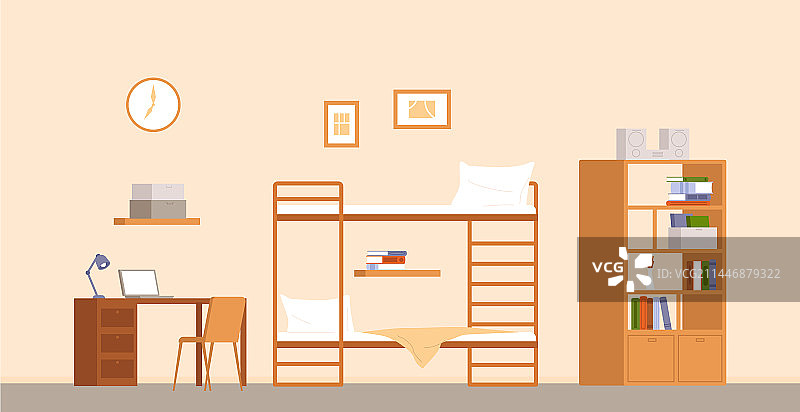 学生宿舍或旅社房间内景图片素材