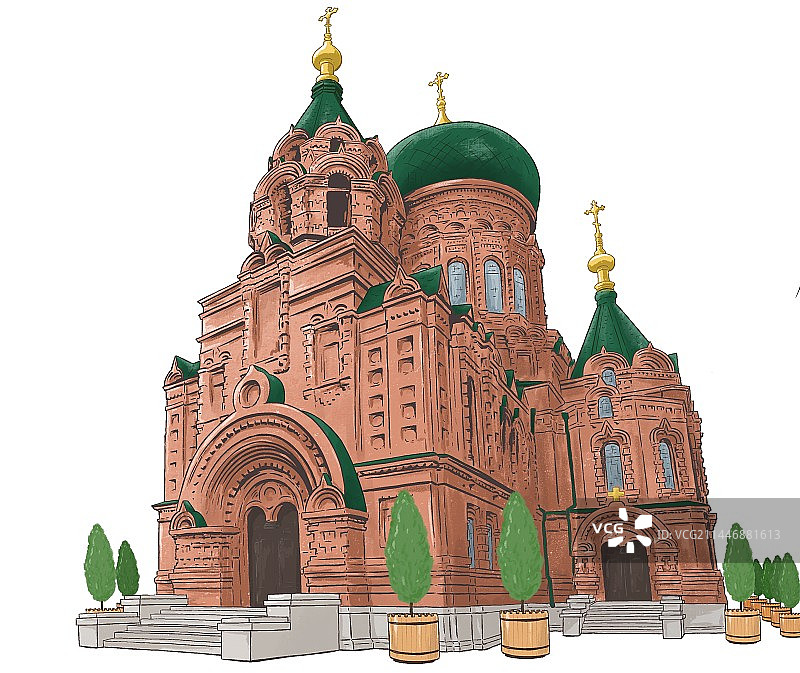 哈尔滨索菲亚教堂图片素材