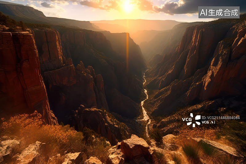 【AI数字艺术】壮美峡谷图片素材