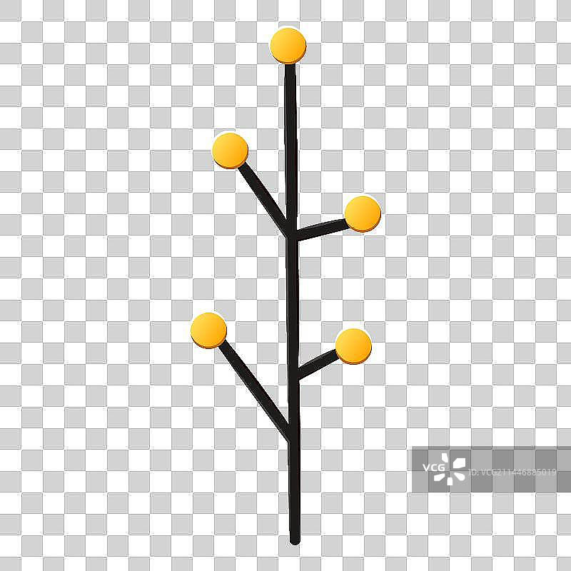 Cartoon Silver Willow Branch Decoration图片素材