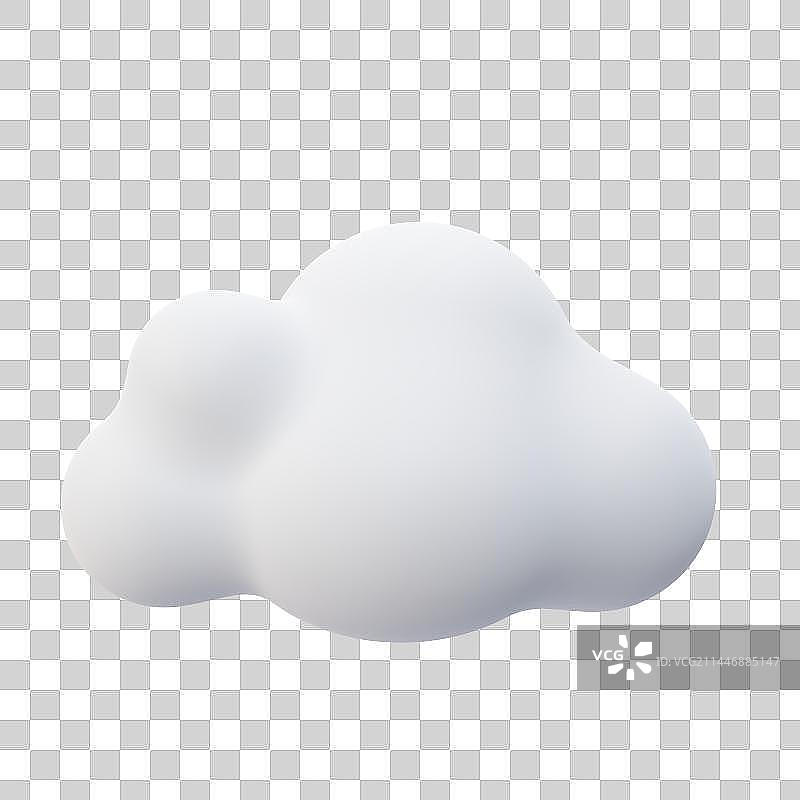 3D White Fluffy Cloud图片素材
