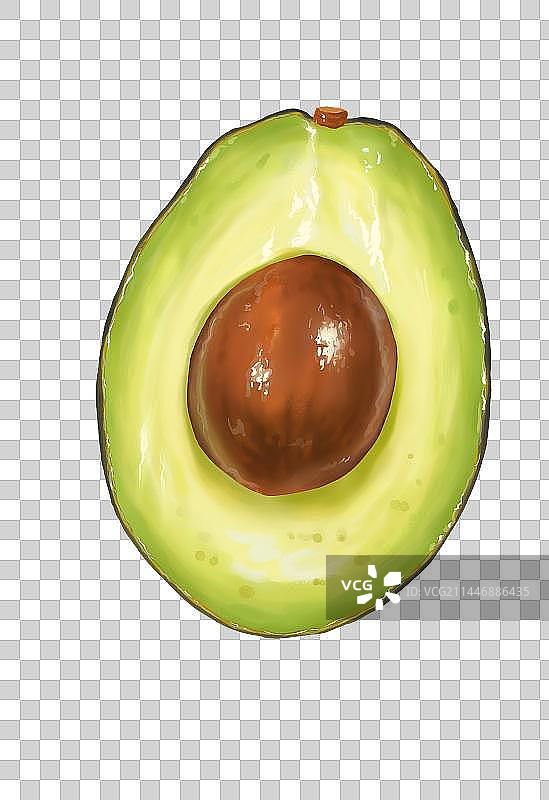 手绘插画牛油果图片素材
