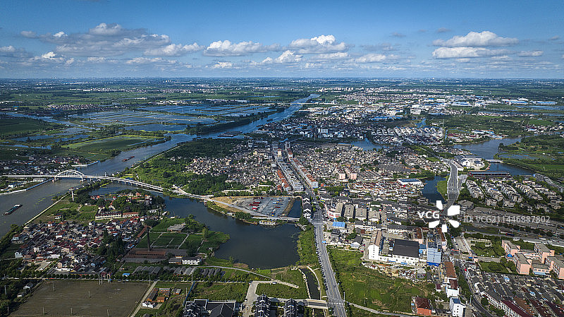 泰州市溱潼古镇航拍图片素材