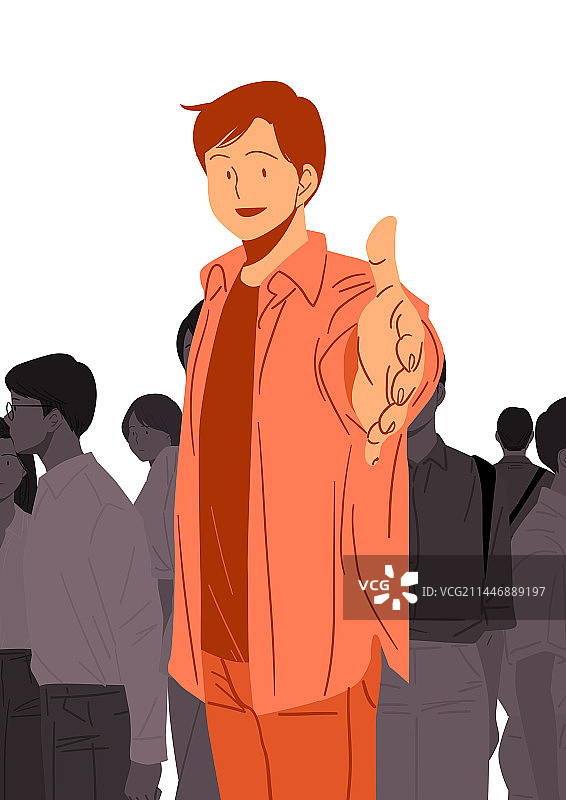 人群：色彩鲜明，个性表达，伸出的手图片素材