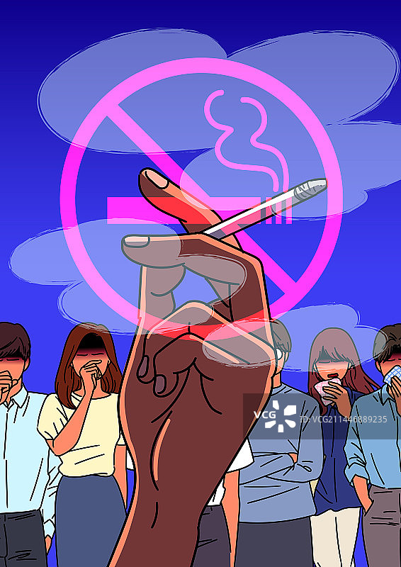 吸烟与禁止吸烟标志、烟草产品、烟雾、压力图片素材