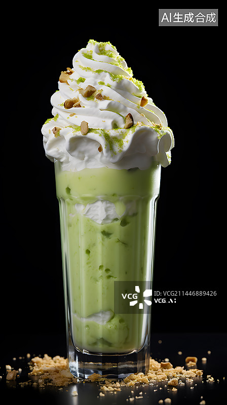 【AI数字艺术】抹茶味雪顶冷饮图片素材