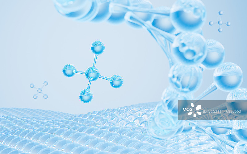 DNA 与皮肤组织3D渲染图片素材