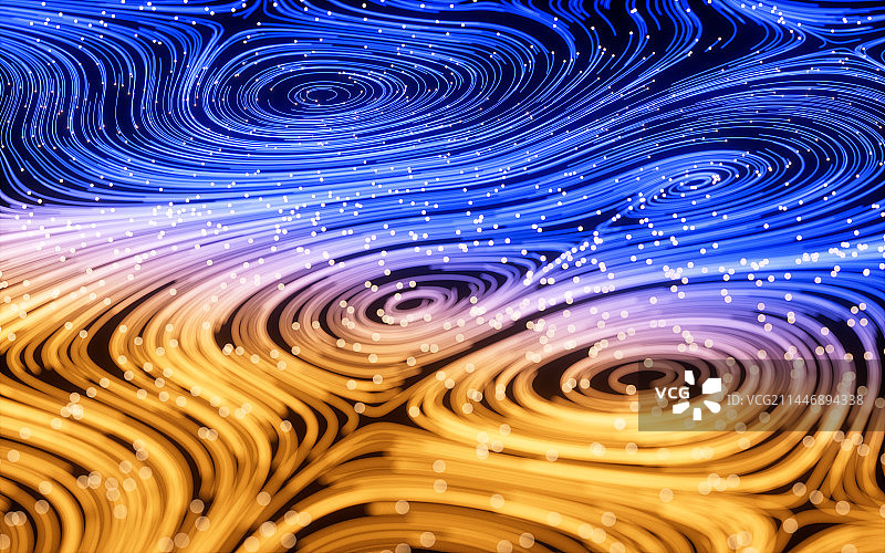 发光流动的粒子线条背景3D渲染图片素材