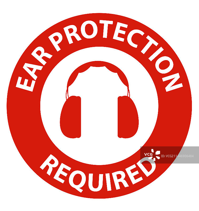 需要佩戴耳罩安全标志图片素材