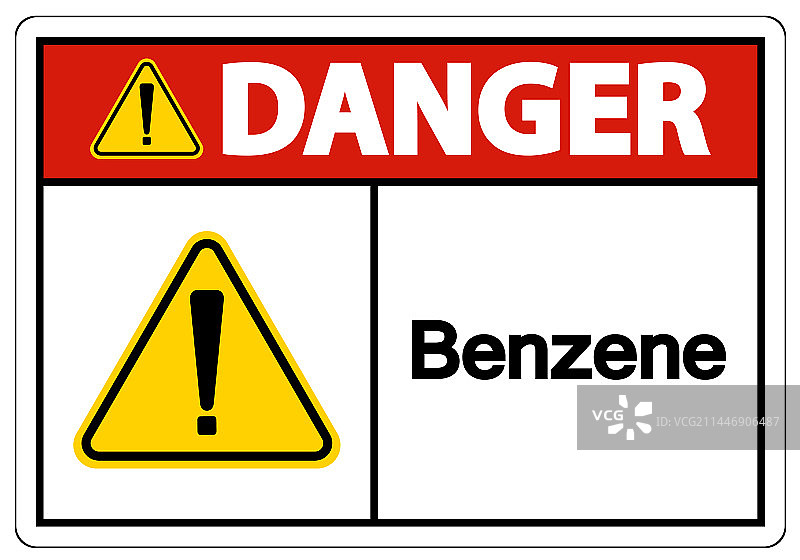 白色背景上的苯符号危险标志图片素材