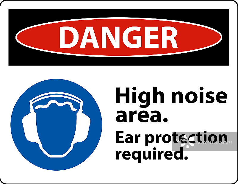 需要佩戴耳罩安全标志图片素材