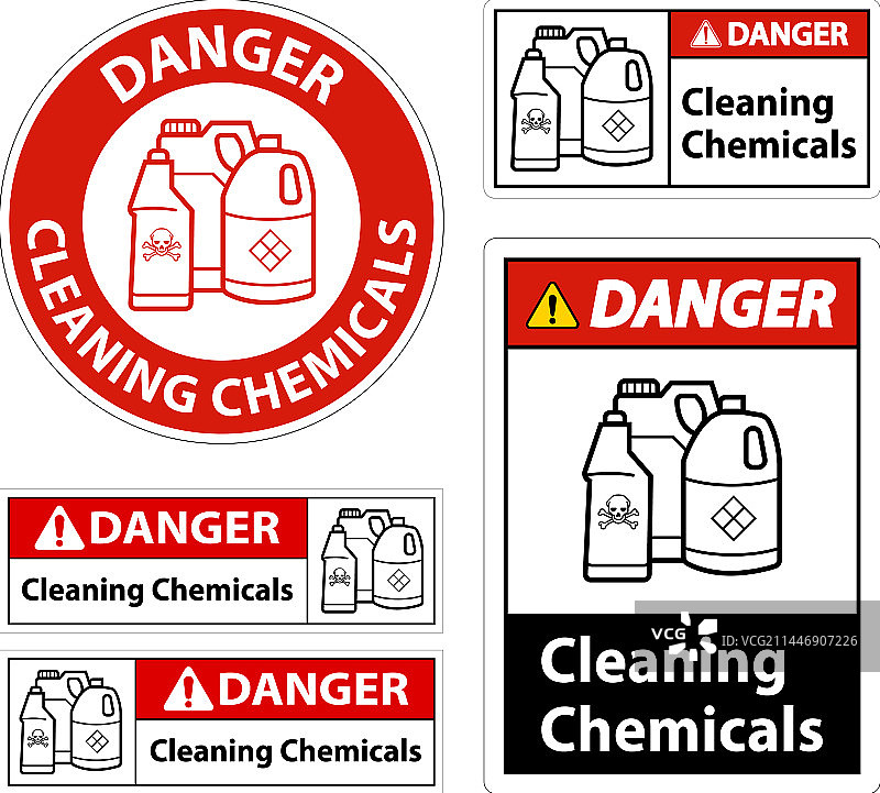 小心清洁化学品安全标志图片素材