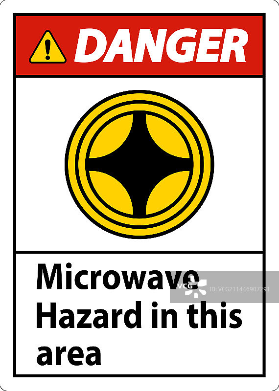 微波辐射危险警告标志图片素材
