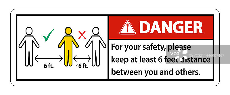 保持6英尺安全距离图片素材