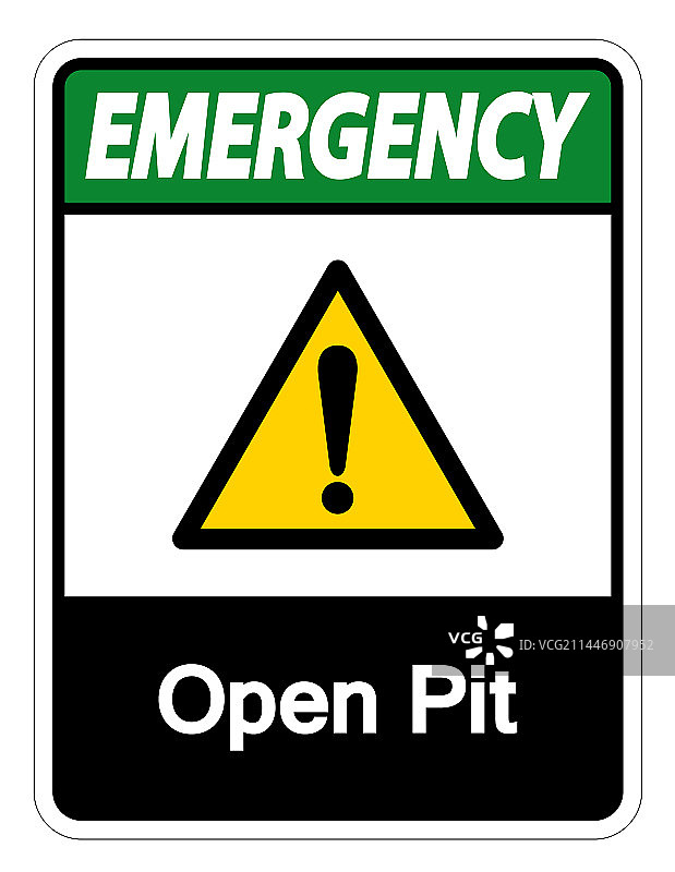 紧急情况露天矿符号（白色背景）图片素材